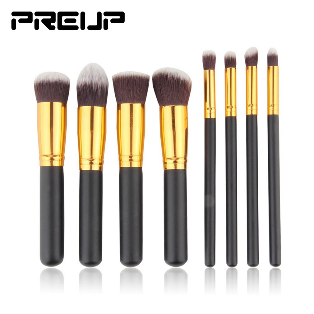 8 Stuks Maquiagem Make-Up Kwasten Make Up Schoonheid Cosmetica Foundation Blending Make-Up Borstel Kit Set Houten Make-Up Tool