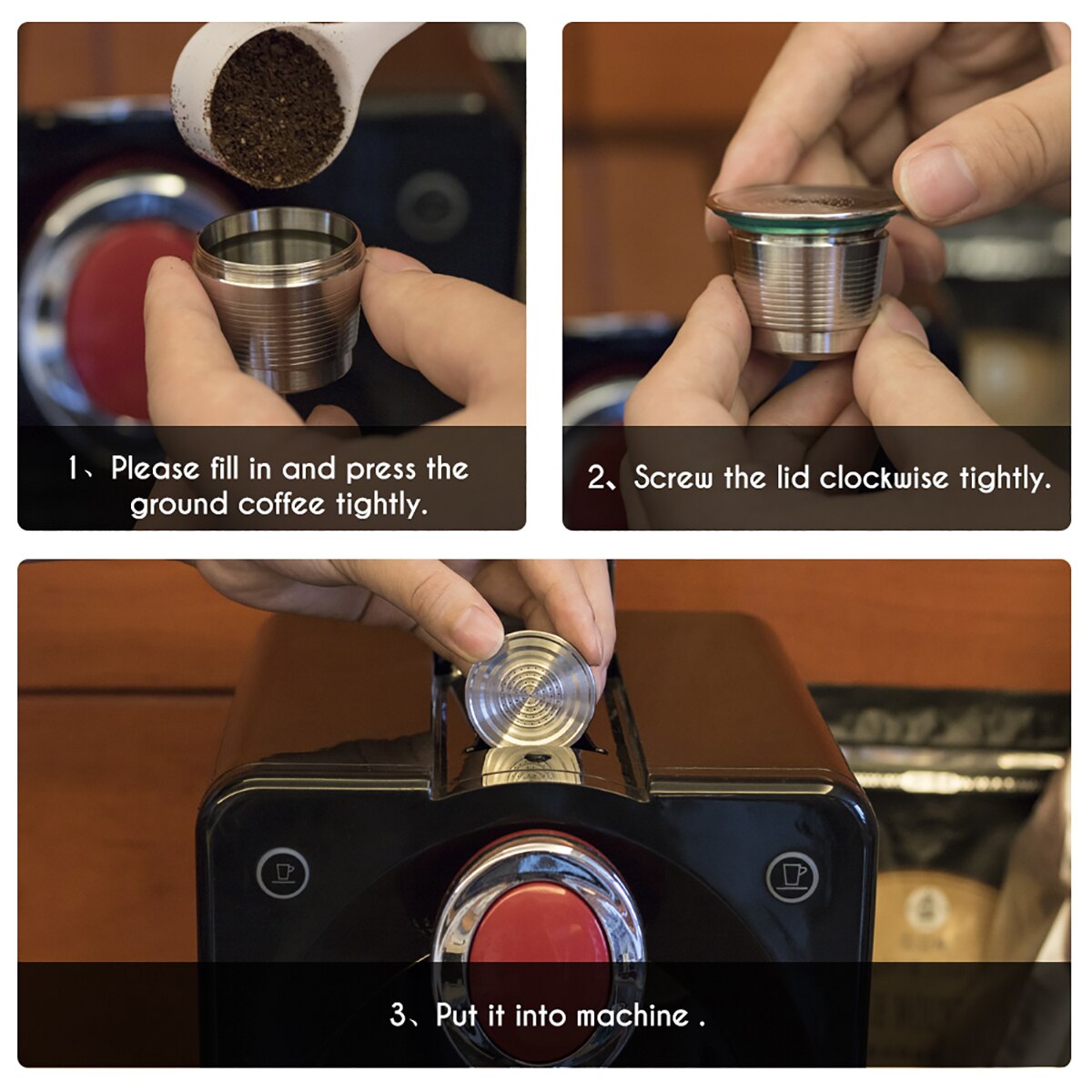 Stainless Steel Metal Reusable Capsule Refillable Reusable For Nespresso Coffee Machine