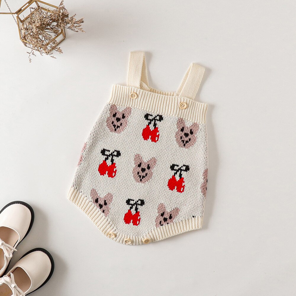 0-24M Peuter Cartoon Beer Trui Vest Kids Kleding Meisjes Gebreide Jas Breigoed Kinderen Truien Kids Baby Knit trui: Rompers / 3T