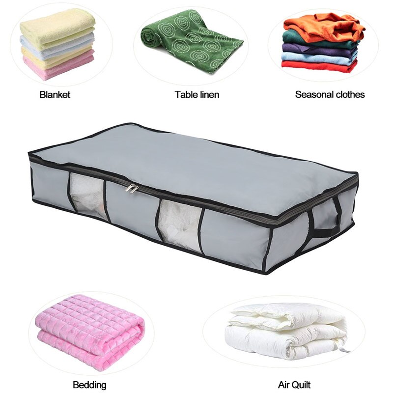 2Pcs Non-Woven Underbed Storage Cabinet Organizer Family Save Space Organizador Under Bed Closet Storage Box Clothes Quilt Bag