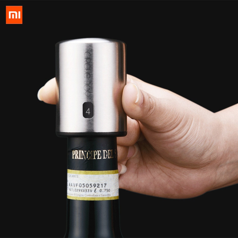 Xiaomi mijia círculo alegria inteligente rolha de vinho elétrico mini plug rolhas de vinho tinto integração de memória vácuo aço inoxidável