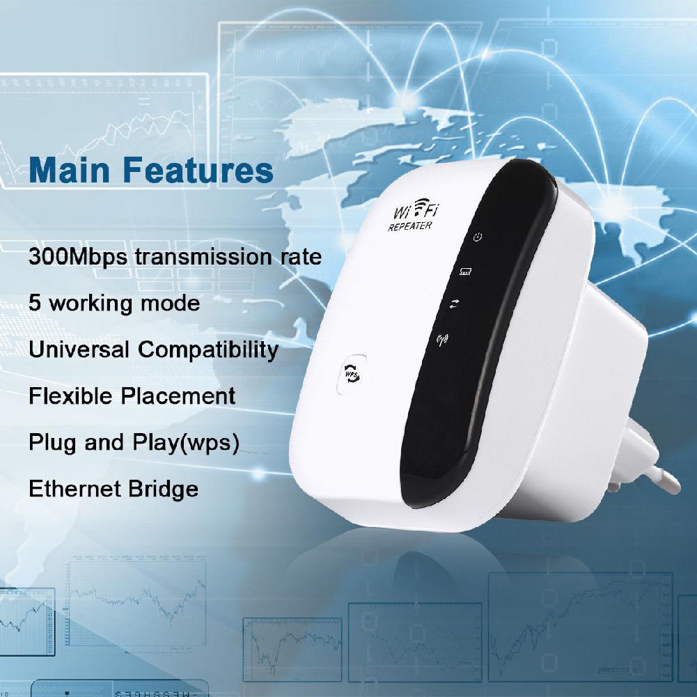 Yfashion 300Mbps Wifi Repeater Wireless-N 802.11 AP Router Extender Signal Booster
