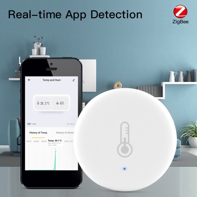 Tuya/SmartLife-Sensor de temperatura y humedad inteligente ZigBee, dispositivo que funciona con Zigbee Hub a través de Alexa y Google Home, de 1 a 5 uds.