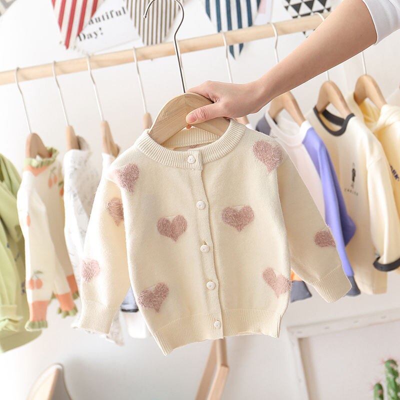 Girls Spring Jackets Girl Sweater Cardigan Little Girl Children's Jacket Spring and Autumn Knit Cardigan