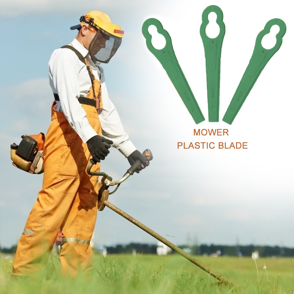 120Pcs Lawn Mower Replacement Plastic Cutter Blades for Florabest Grass Trimmer Mower Blades Garden Tools