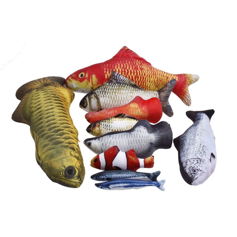 20CM pet plush 3D fish-shaped cat toy simulation fish mint toy plush pillow dog cat Chew Toys