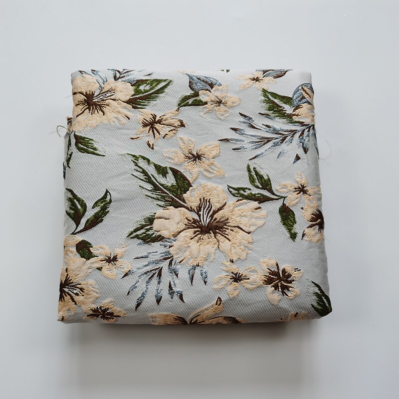 Fahion Embossed Brocade Jacquard Fabric for Sewing Women Clothing Coat Custom Tang Suit Hanfu Polyester Cloth Per Meter