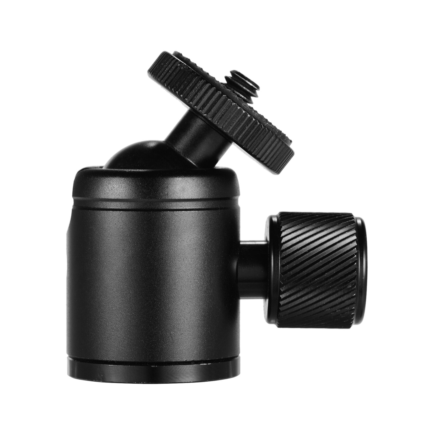 Mini Metal Tripod Head Adapter Ball Head Aluminum Alloy with 1/4 Inch Screw for Mobile Phone Camera LED Light Tripod Black