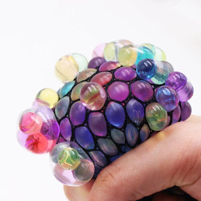 1pc Vent The Grape Ball Black Net Funny Toys Antistress Grape Ball Mood Squeeze Relief Toys For Stress Fun Jokes: 1pc Colorful grape