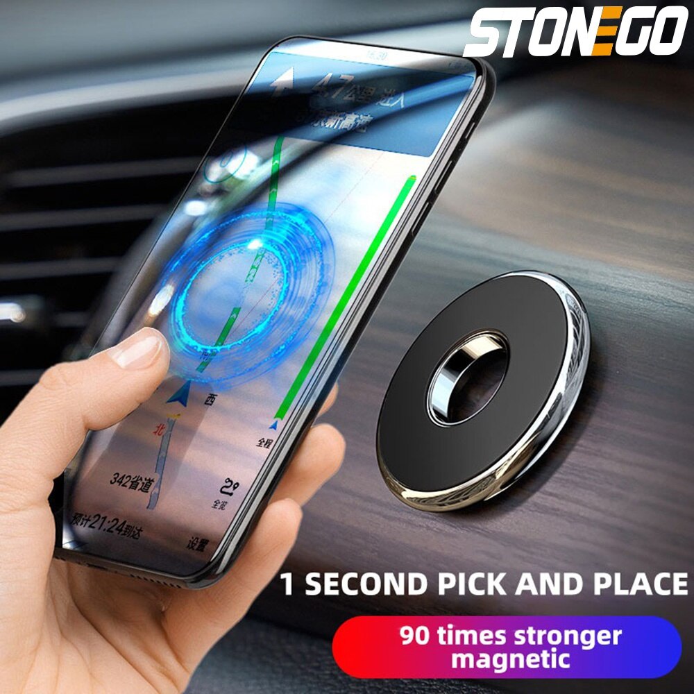 STONEGO samochodowy magnetyczny uchwyt na telefon Dashboard Mini okrągły kształt stojak magnes GPS uchwyt samochodowy na ścianę nadaje się do telefonu komórkowego