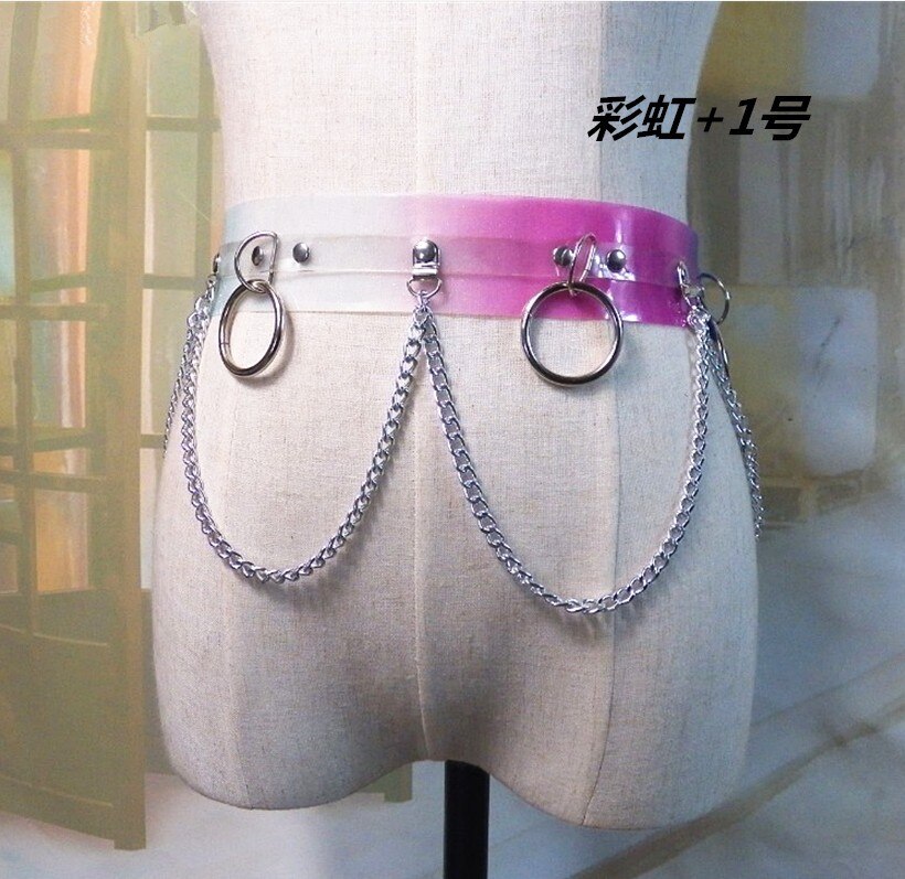 Cinturón Punk Para Mujer, Cinturón De Metal Gótico Con Remaches Punk, Cinturón De Cadena Colgante Con