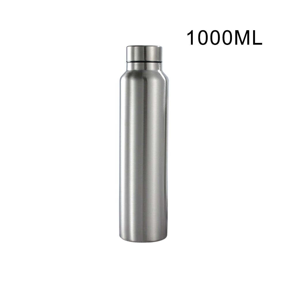 1000 /650 ML singolo-strato in acciaio inox bottiglia di birra, bottiglia di acqua di sport tutto'aria aperta, 1L grande capacità boccetta di vuoto: Grigio chiaro