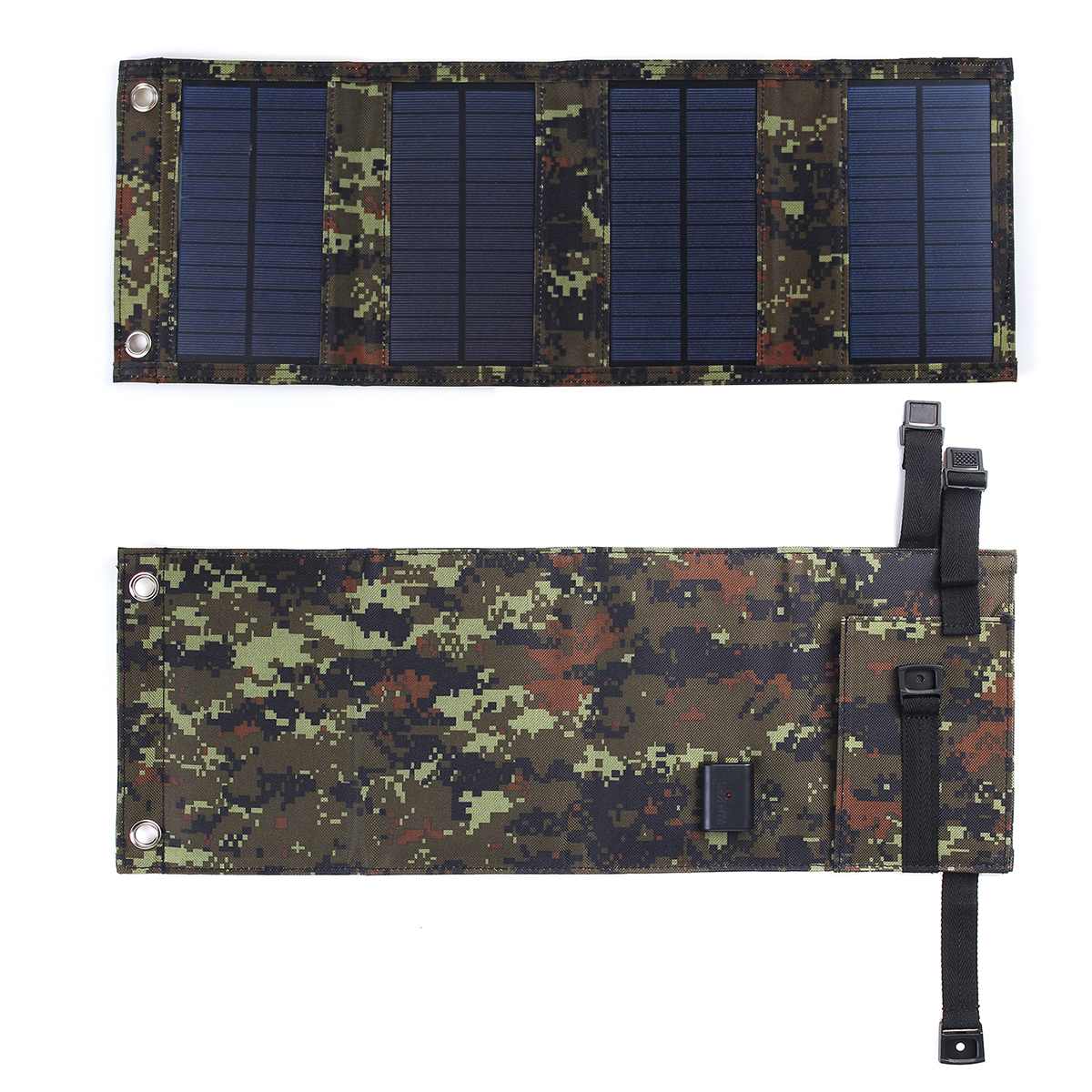 Bærbar 50w 5v solpanel telefonoplader usb folde solpaneler til traval udendørs solbatteribord til mobiltelefon: Digital camouflage