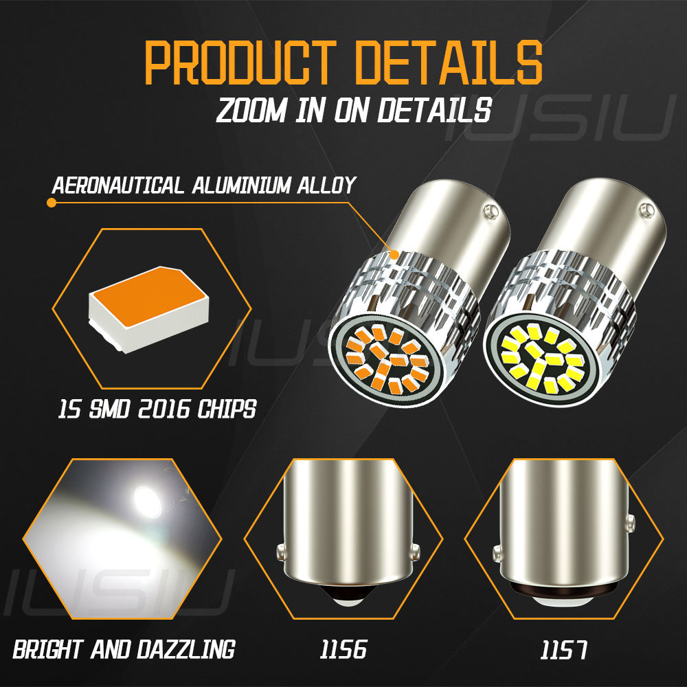 Iusiu 2 Stuks R 5W R 10W 1156 Led 1157 Lamp Bay15d Ba 15S P 21W P21/5W Draai Rem Achteruitrijsignaal Parking Achterlicht Drl Rode Autolampen