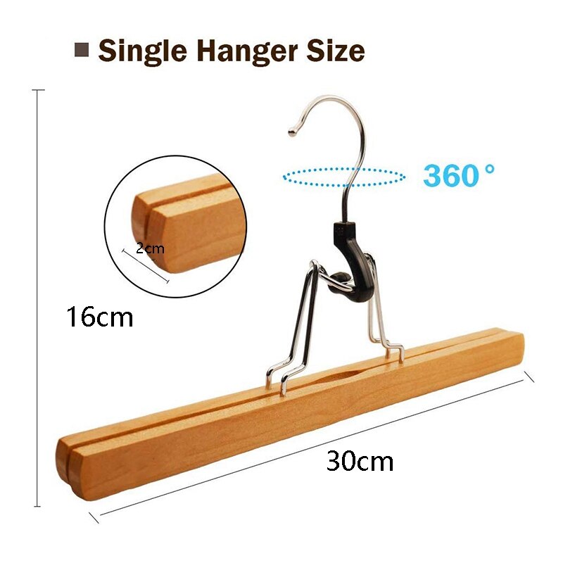 8 Stuk Houten Serie Slack Hangers Antislip Houten Broek Hangers Met 360 Graden Rotatie Anti-Roest Haak clip Hangers Voor Broek S