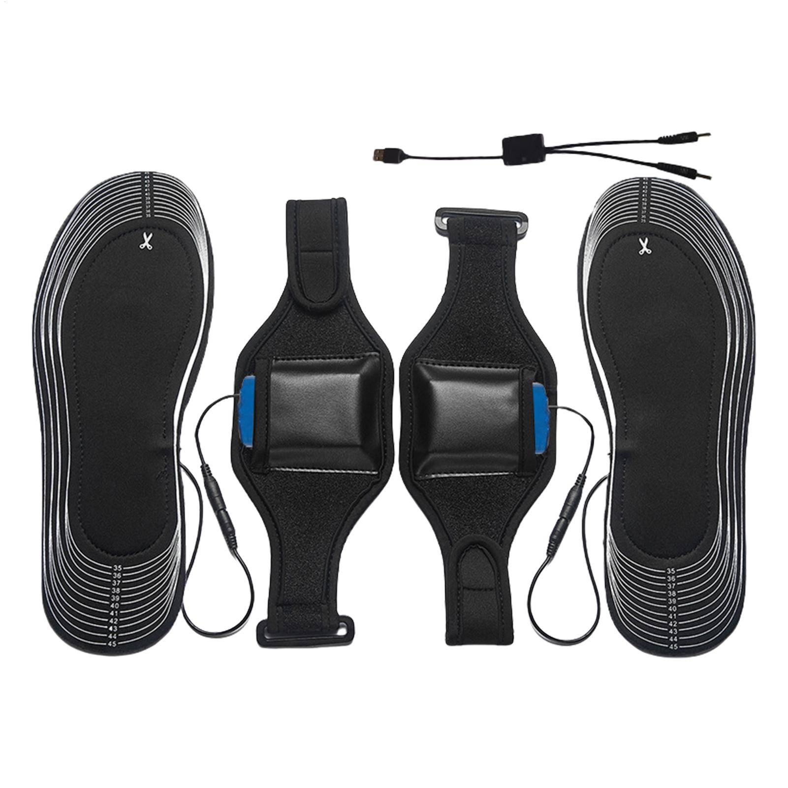 Usb heated insoles, cuttable thermal shoe inserts for outdoor sports, camping, , 4000 mah rechargeable battery pack, soft mesh