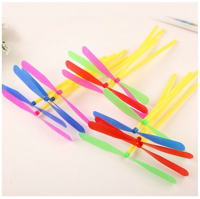 12 Pcs Novelty Plastic Bamboe Libelle Propeller Outdoor Speelgoed Kids Vliegende