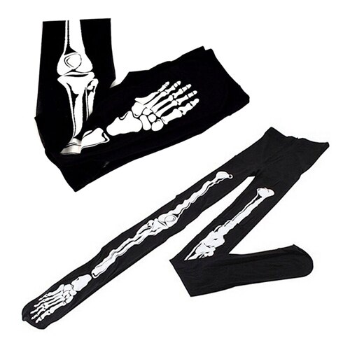 Autumn winter women sexy pantyhose 3D print skeleton bone tights Stovepipe skull terror scary stocking