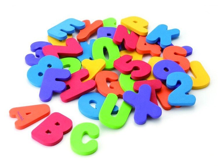 36 stks/set (26 Letters + 10 Nummers) Bad Speelgoed Bad Letters Baby Vroege Alfabet Educatieve Tool