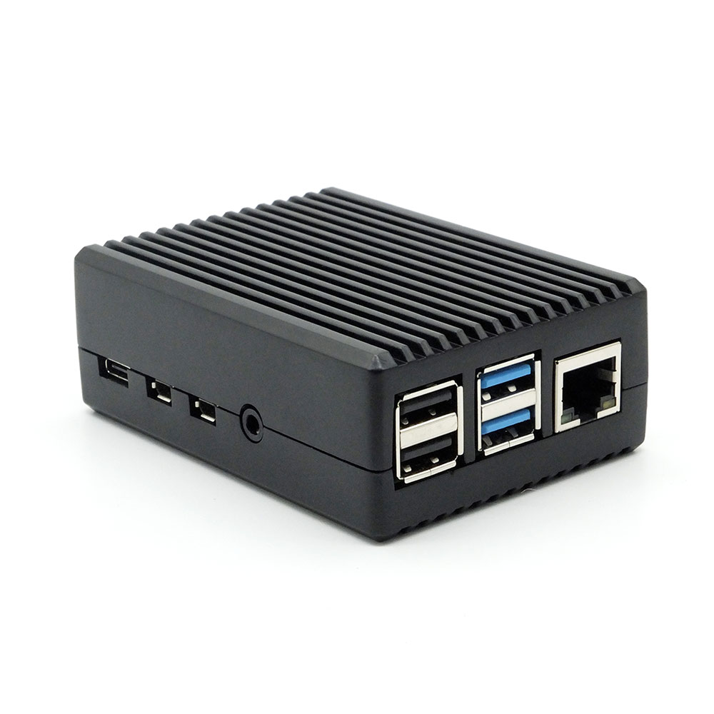 Raspberry Pi 4 Model B Black Dark Gray Aluminum Alloy Case Passive Cooling Shell Metal Enclosure Heat Dissipation for Pi 4