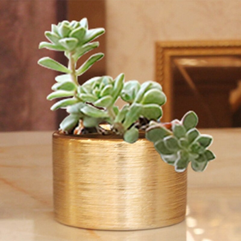 Modern Ceramic Flower Vase Plating Gold Ceramic Vase Planting Flowers Pot Aristocratic Room Decor Table Accessories: Default Title