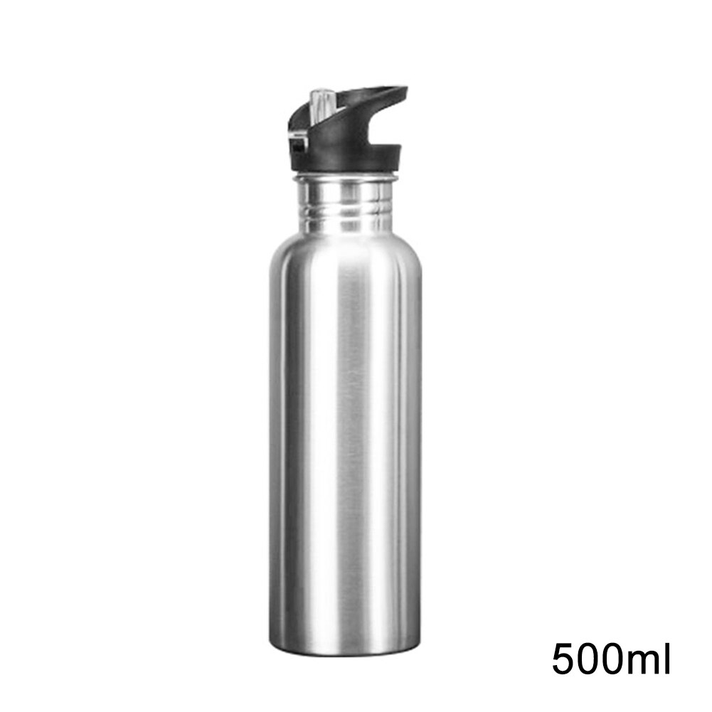 Stainless Steel Sports Water Bottle Cold Water Bottle Gym Cycling Hiking Bottle Drinkware 500/750/1000ml 2019ing: Straw cover-500ml