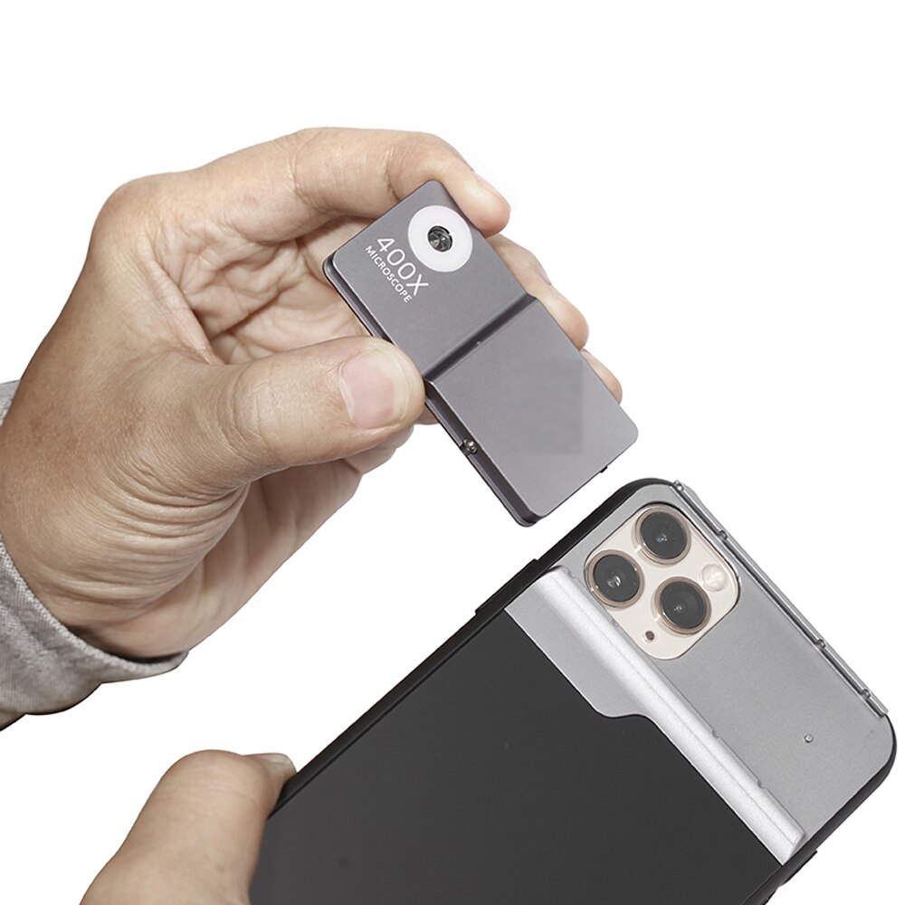 Mobiele Telefoon Microscoop Voor Iphone 12/Pro/Pro Max Beschermende Frame Hd Camera Led Lichtgeleider Aluminium Accessoires