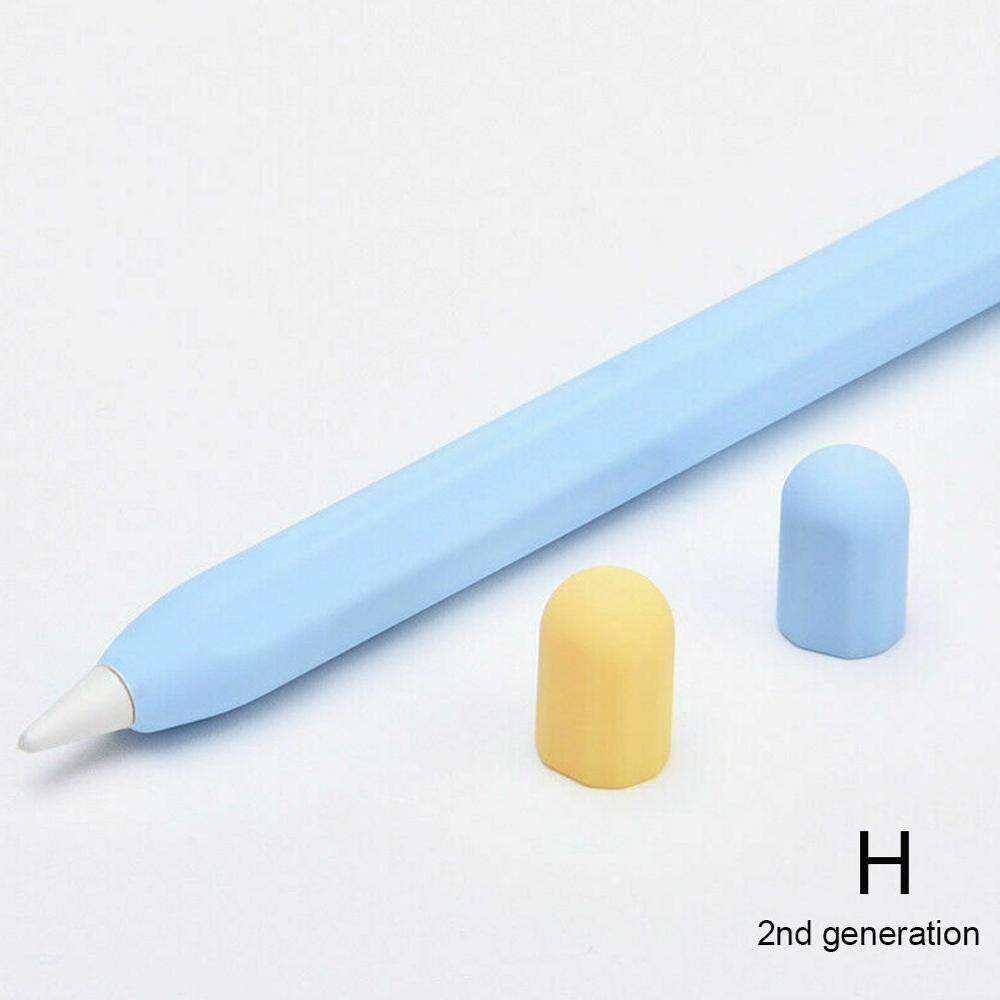 Schutzhülle Abdeckung Für Apple Bleistift 1/2 iPad 11 Weiche Haut Abdeckung Pro Bleistift Beutel Silikon Weichen Hülse Bunte Halter m7V0: Himmel Blau
