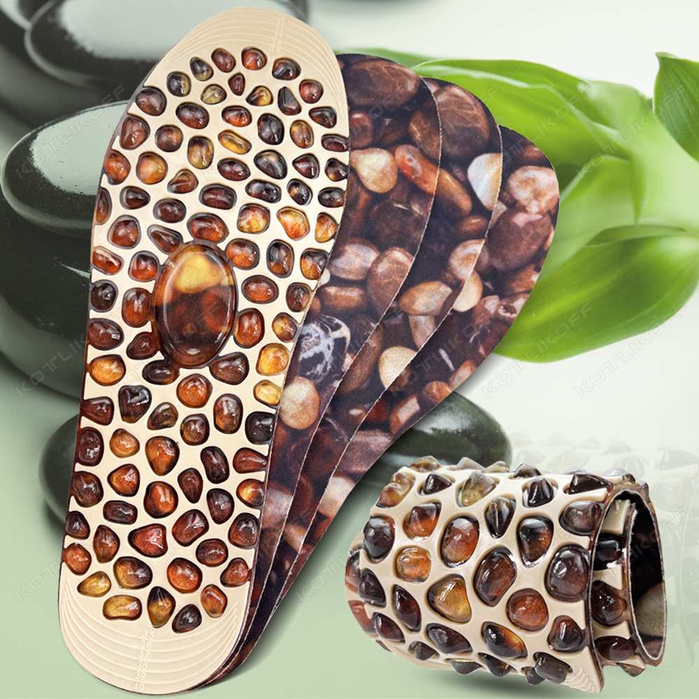 Unisex Foot Massage Insoles - Silicone Cobblestone Design - Acupressure Therapy & Reflexology