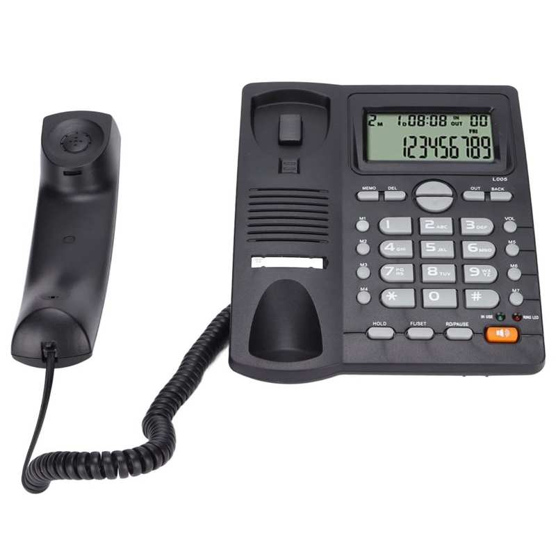 Home Landline Phone Desktop Fixed Wired Telephone with Caller ID Display Mute Redial Function for Home Hotel Office Use