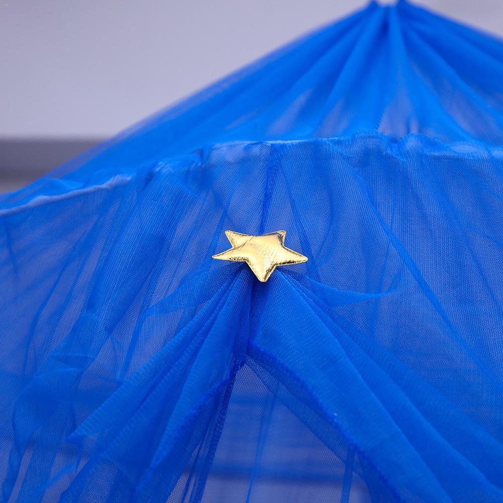 Mosquitera colgante con forma de estrella azul para niños, mosquitera redonda coreana europea, para dormir