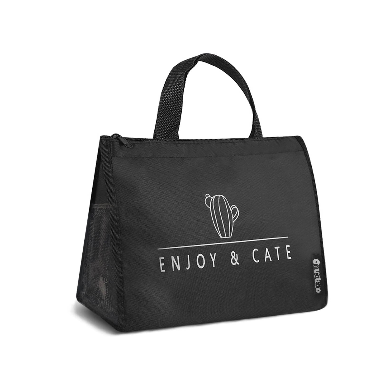 Onuobao Geïsoleerde Lunch Tas Met Water Fles Zak, waterdicht &amp; Cooler &amp; Thermische Zwarte Lunchbox Tas Tote Bento Tas Voor Mannen Vrouwen: short (cactus)