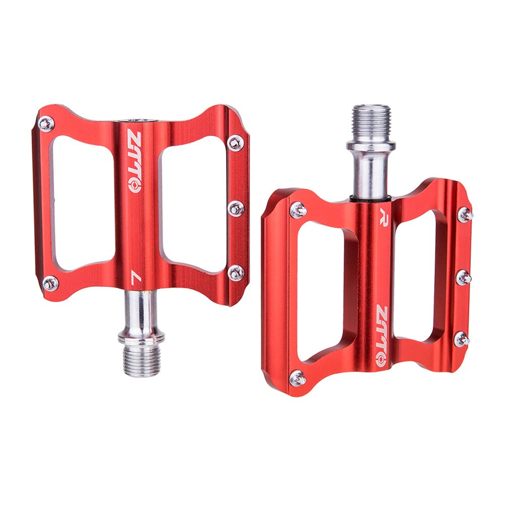 ZTTO Road Bike Ultralight Flat Pedal Aluminum Alloy Bicycle Bearings Anti-Slip Folding Pedals Cycling JT06: JT06-RED
