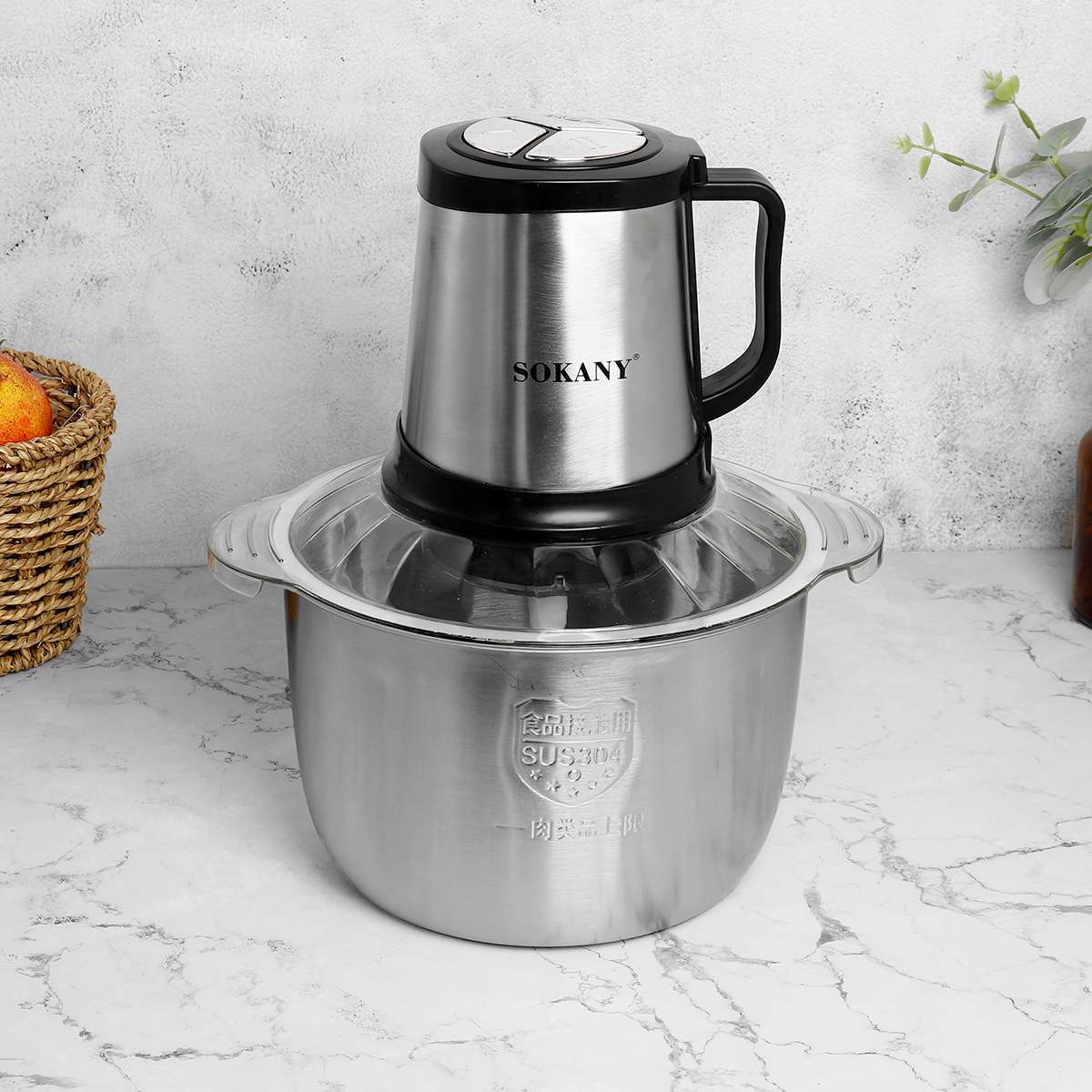 3Speed 5L Electric Meat Mixer blender Grinder 800W Stainless Steel Electric Chopper Automatic Mincing Machine Quiet Food blender