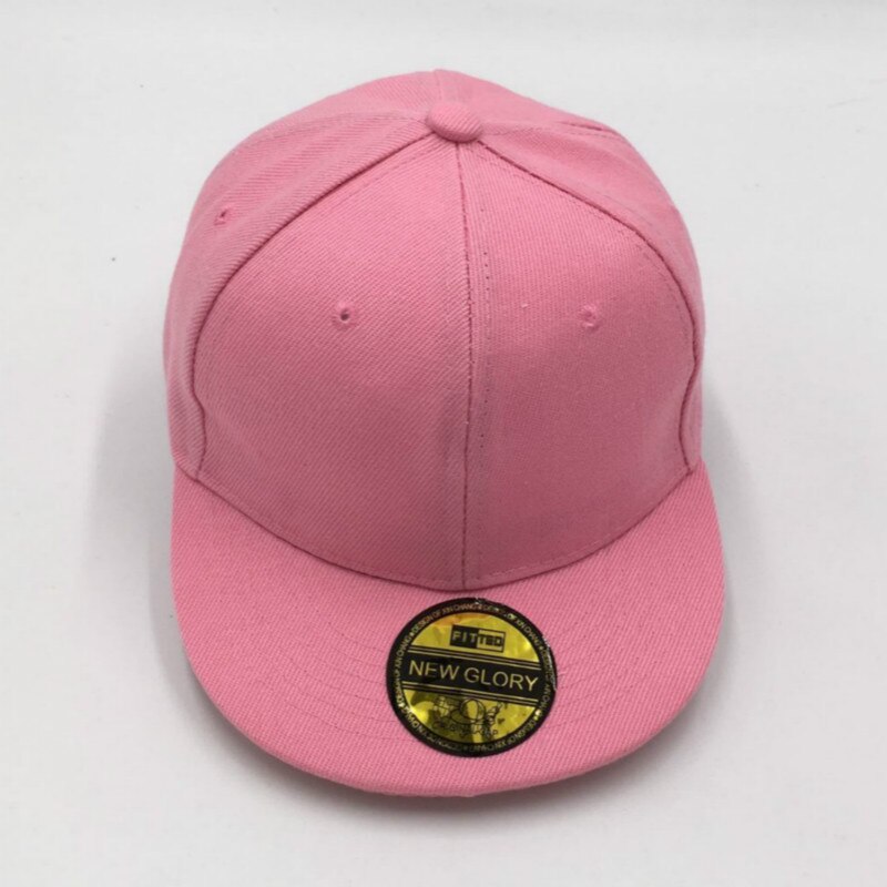 Hip hop caps for barn, solid justerbar baseballcaps med flat brem tilfeldig utendørs blank golf snapback-lue for barn