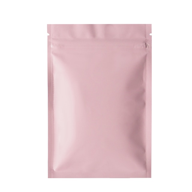 Mat Zwart Wit Roze Smeltlasbare Ziplock Verpakking Zakje Hersluitbare Platte Aluminium Folie Zip Lock Plastic Zakken 100 Stuks: 18x26cm / Matte Pink