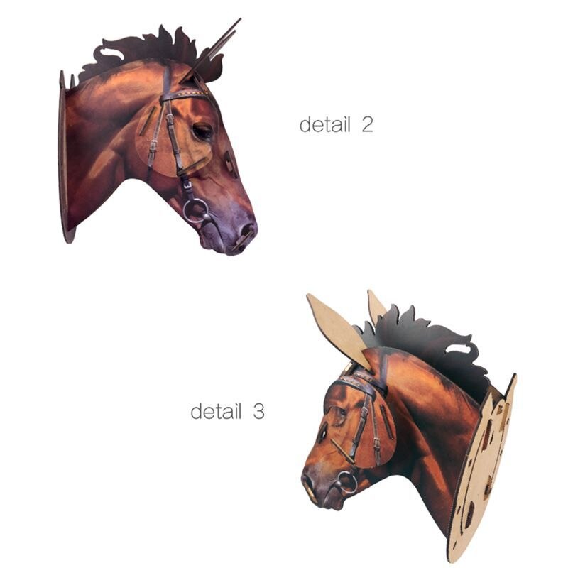 3D en bois artisanat Animal cerf wapiti licorne cheval tête tenture murale bois MDF artisanat décorations pour la maison mur Art décoration