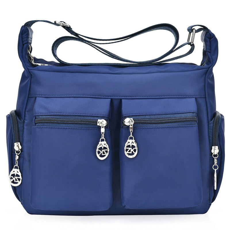 Women Handbag Messenger Bags Waterproof Nylon Multiple compartment Shoulder Bag Unisex Hobos bag: Blue