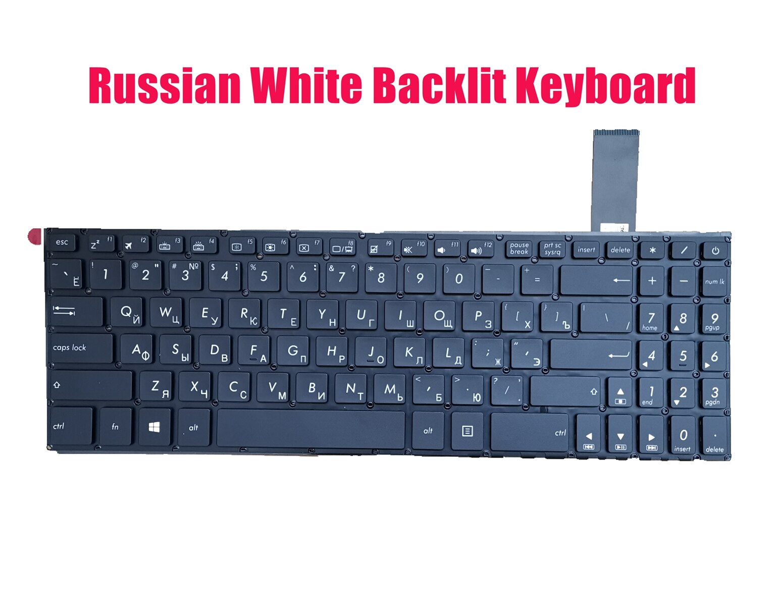 Russische Wit Verlicht Toetsenbord Voor Asus K570U/K570UD/K570Z/K570ZD/K570DD