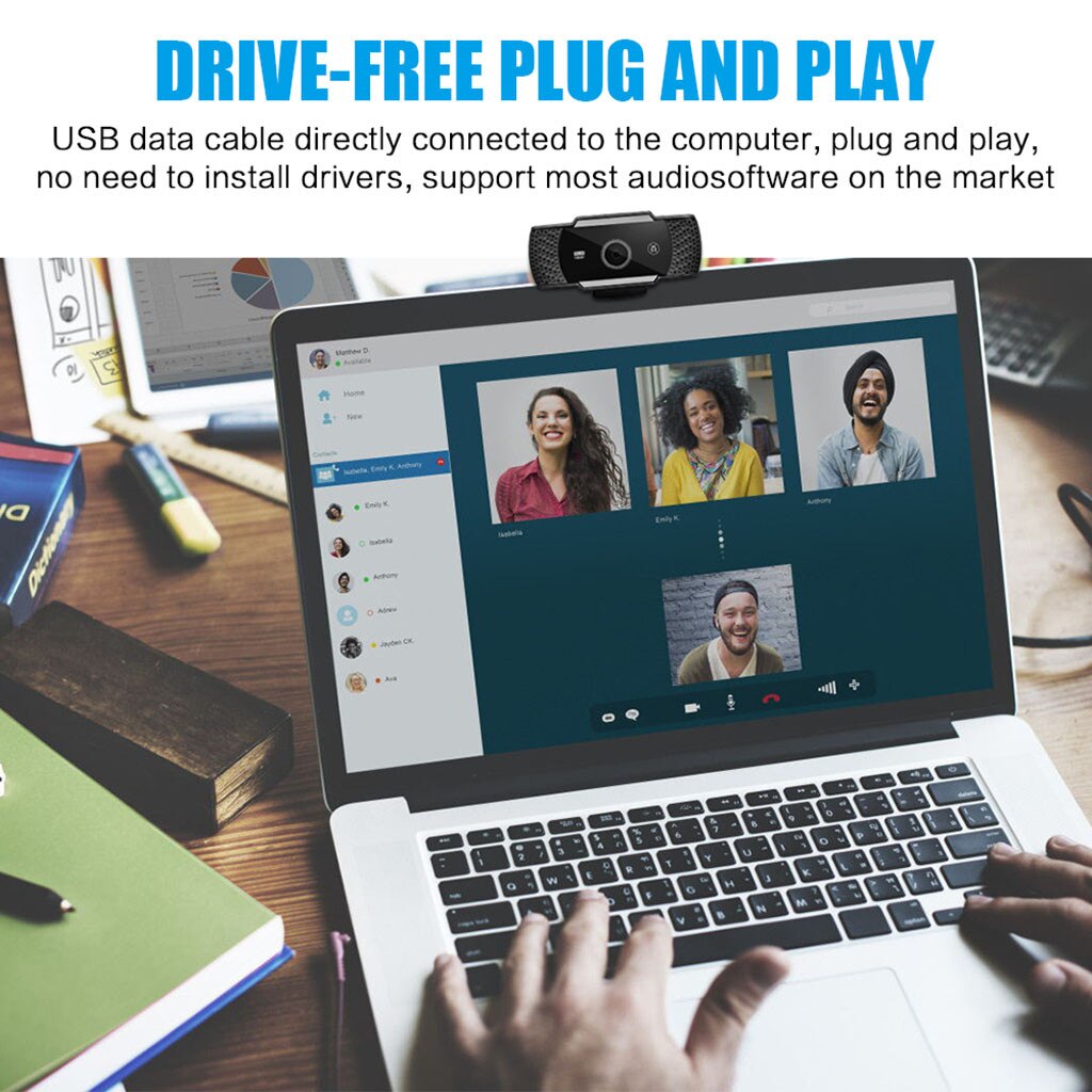 Starshine Webcam 1080 P Full Hd Pc Webcam Desktop Computer Usb Autofocus 60FPS Nachtzicht Camera Met Microfoon mic