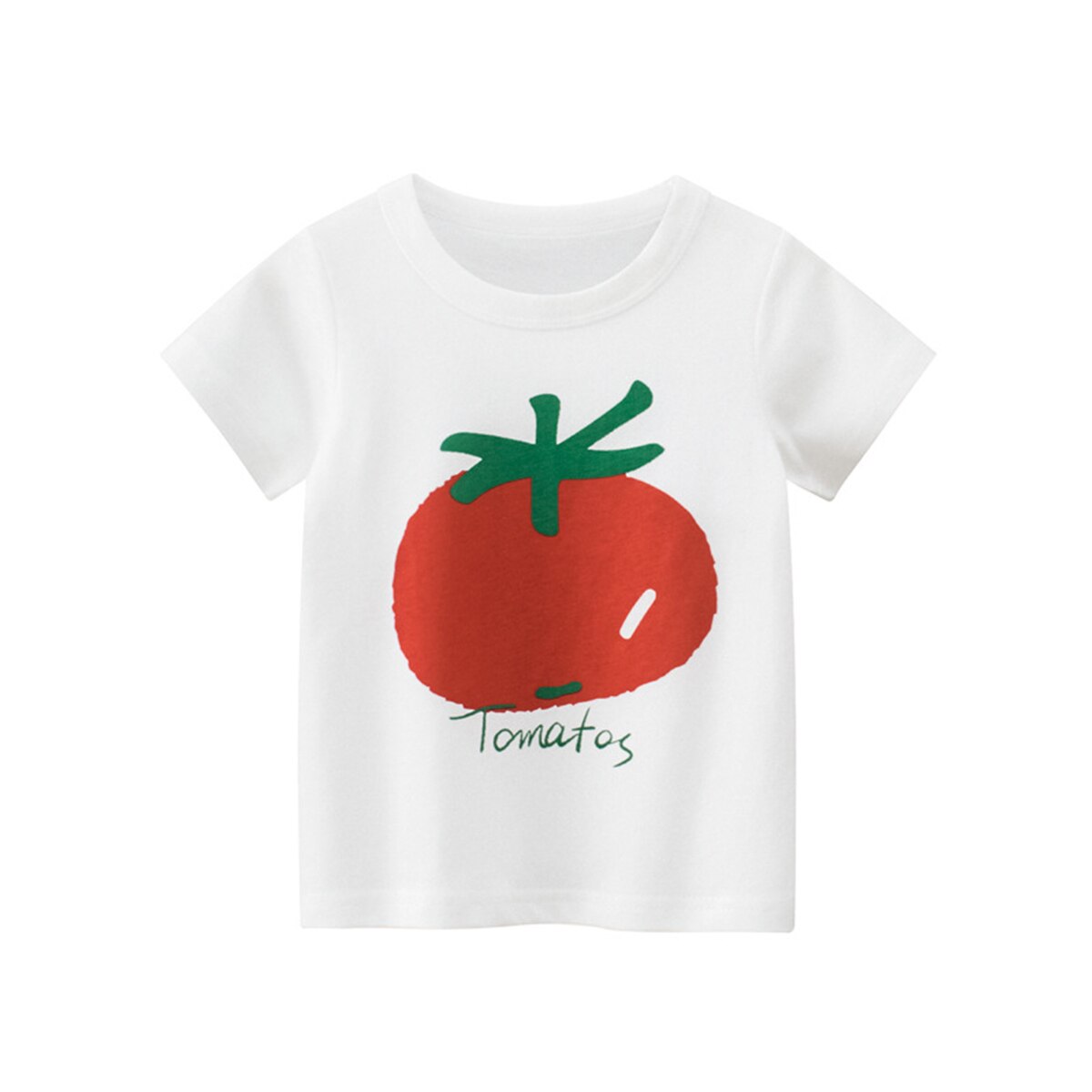T-shirt à manches courtes et col rond pour bébé fille, vêtements d&#39;été à la: WHITE / 3-4T(100cm)