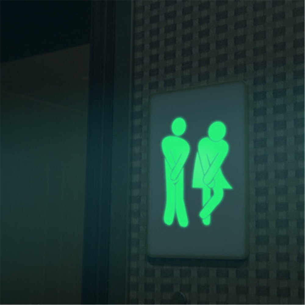 Badkamer Lichtgevende Wc Stickers WC Decal Fluorescerende Muur Sticker Grappige Cartoon Sticker Glow in Dark Deur Desk Decoratie