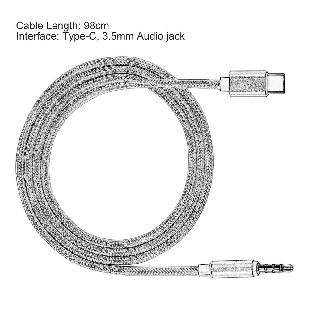 Usb Type-C Gevlochten Audio Adapter Kabel Converter Naar 3.5Mm Male Audio Kabel Auto Aux Audio Verlengkabel koord Voor Telefoon Onleny