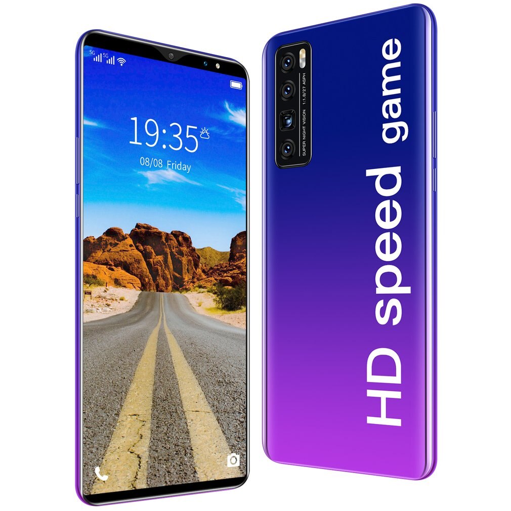 Smartphone da 6.1 pollici Android 512MB 4G grande schermo Ultra-book Dual SIM cellulare fotocamera a lunga durata artefatto miglior regalo: Purple / Euro