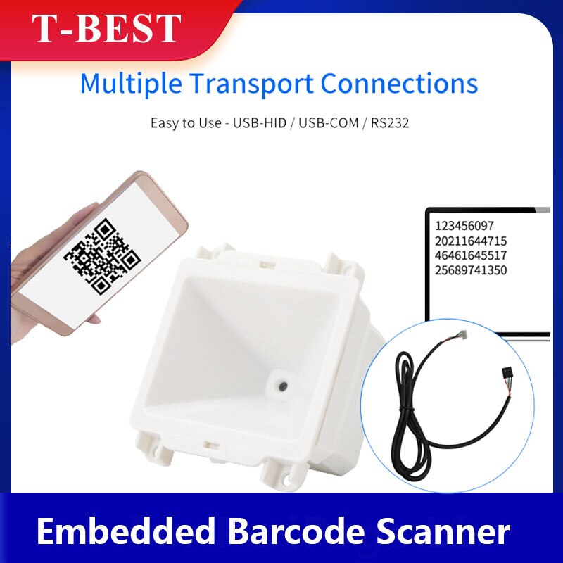 Embedded 1D 2D Barcode Scanner QR Bar Code Reader Module Scanner USB Connection for Gate Machine Tickets Checking Mobile Payment