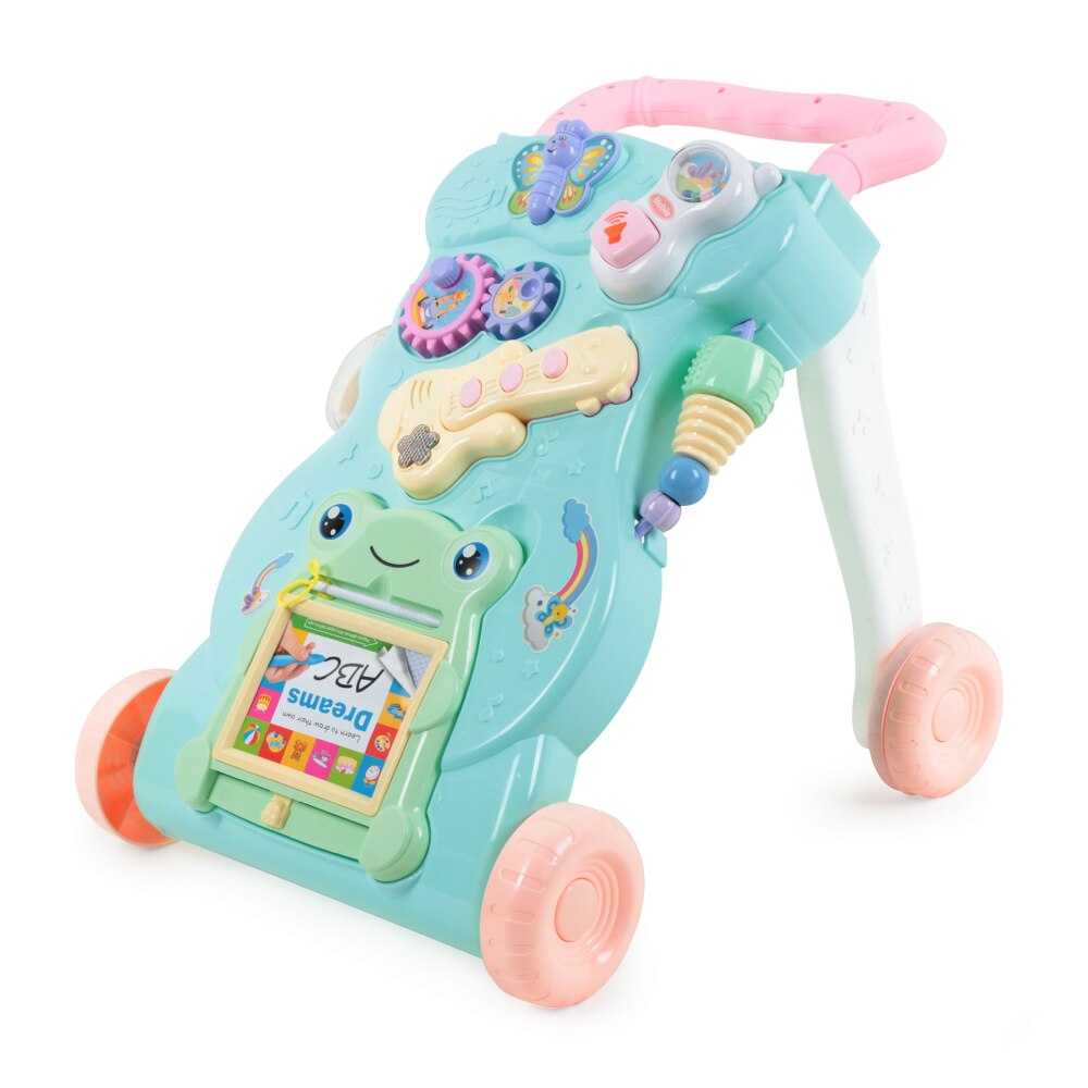 Baby Walkers Toddler Safety With Wheels Trolley Sit-To-Stand Musical Walker Go-Carts Learning Walking Assistant First Steps Car