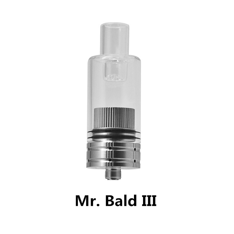 Longmada Mr Bald III Atomizer with Replacement Ceramic Coils Glass Chamber Herbal Tank for 510 Box Mod Dry Herb Vaporizer Kit