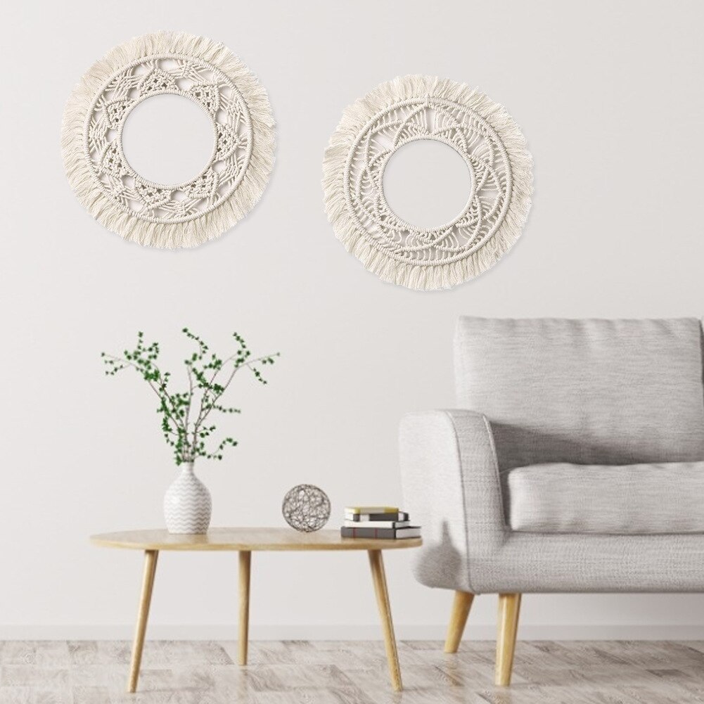 Boheme stil rund gobelin væghængende baggrund indretning hånd strikning nation vind chic ornamenter