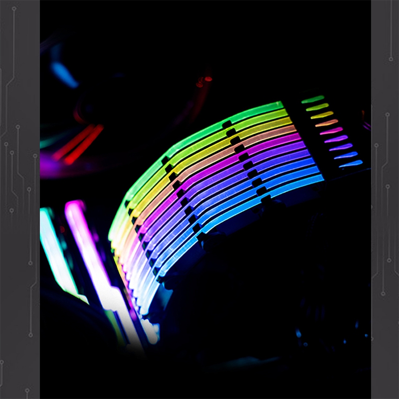 Jonsbo Psu Verlengkabel Rgb Trunking Cover Rainbow Bridge Voor 24Pin Atx Kabel Mod Symfonie Lijn, 5V Rainbow Rgb M/B Sync
