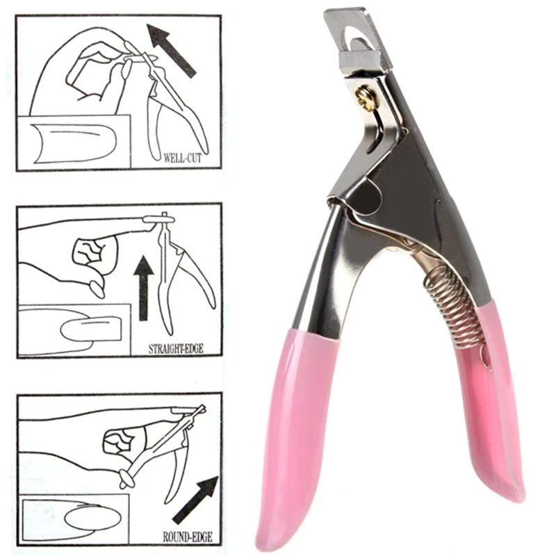 Cortaúñas postizas para uñas, cortaúñas de uñas postizas, cortador de bordes, pinzas de cutículas, Gel UV acrílico, herramientas de manicura